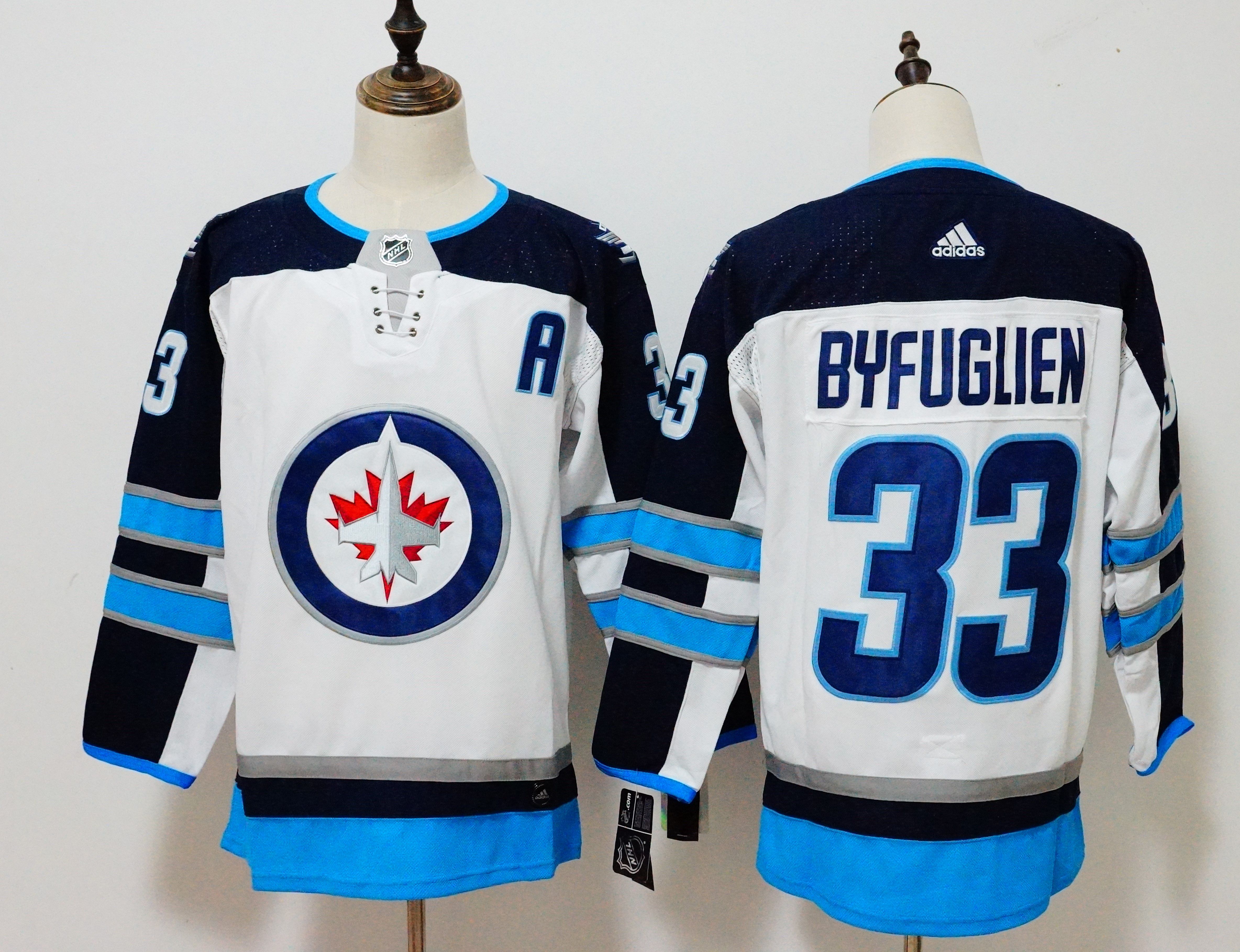 Men Winnipeg Jets 33 Dustin Byfuglien White Hockey Stitched Adidas NHL Jerseys